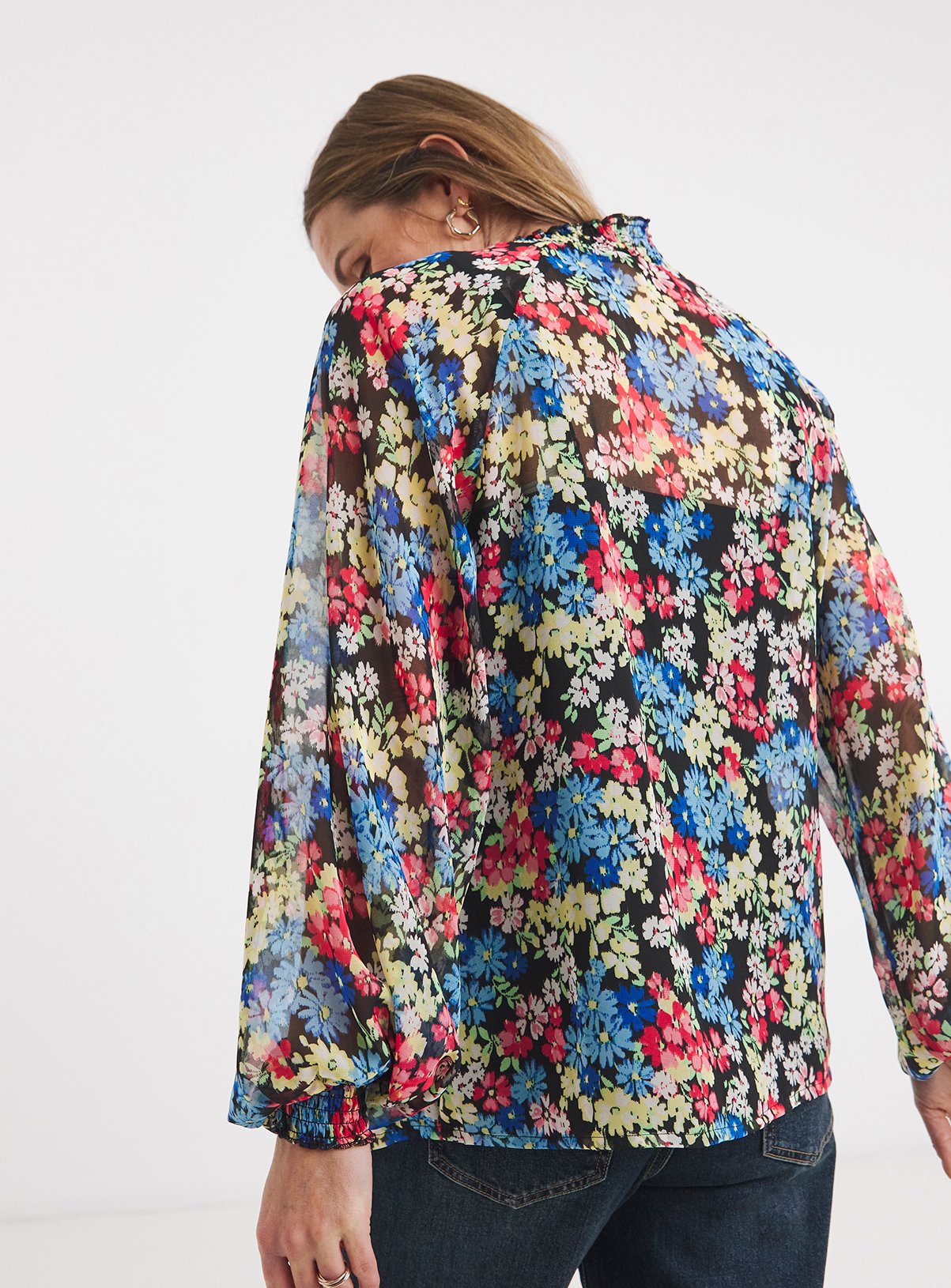 JD WILLIAMS Shirred Georgette Blouse 32 - Image 2 thumbnail